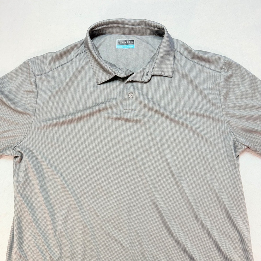 PGA TOUR Golf Polo Shirt Moisture Wicking Performance Gray XL